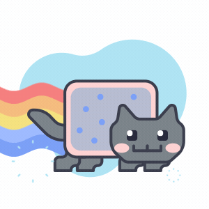 GIFs in SaaS Emails: GIF showcasing nyan cat