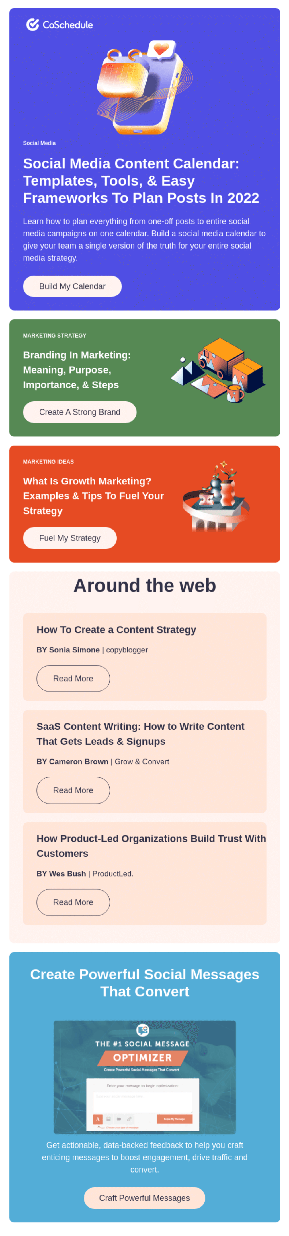 SaaS Newsletter Examples: Screenshot of CoSchedule's newsletter