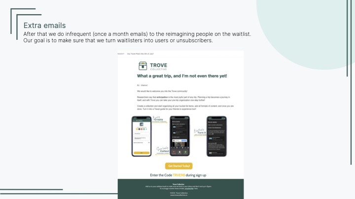 SaaS Email Nurture Campaigns: Trove's extra nurture emails