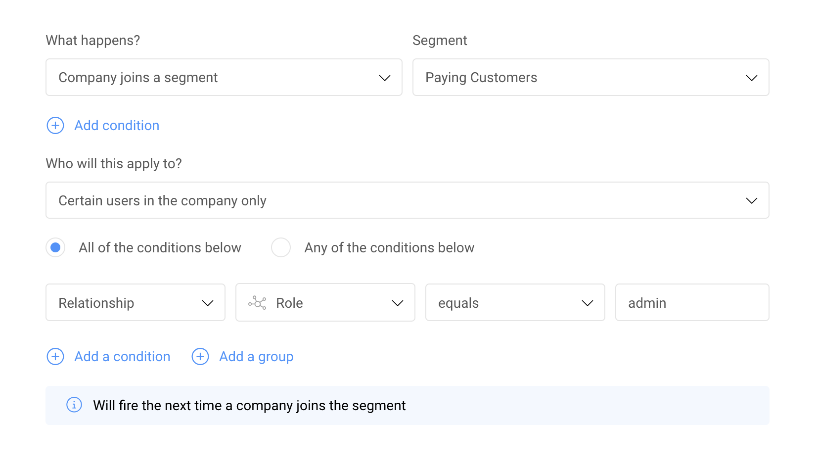Triggering a workflow for specific users based on role