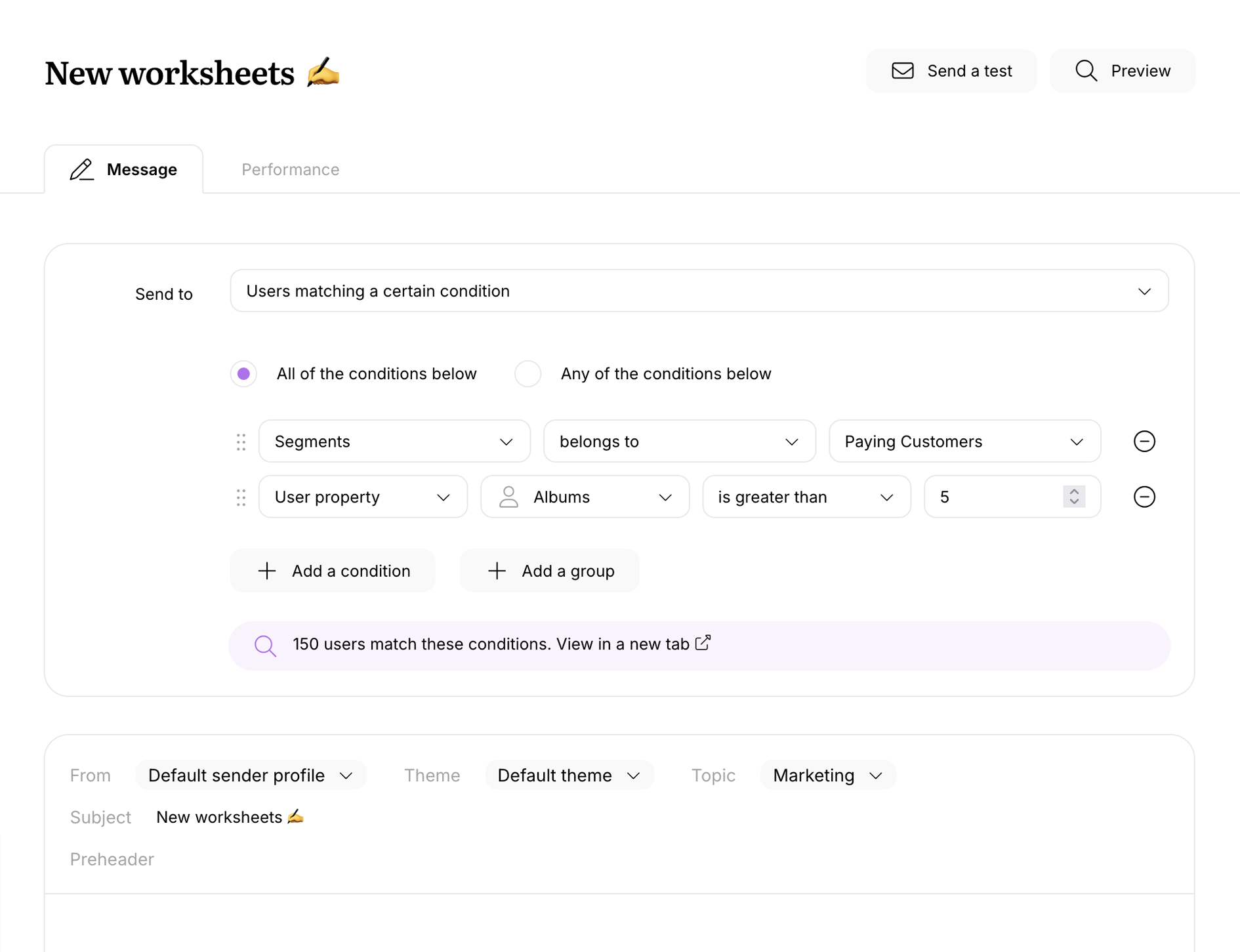 Screenshot of broadcasts page on Userlist