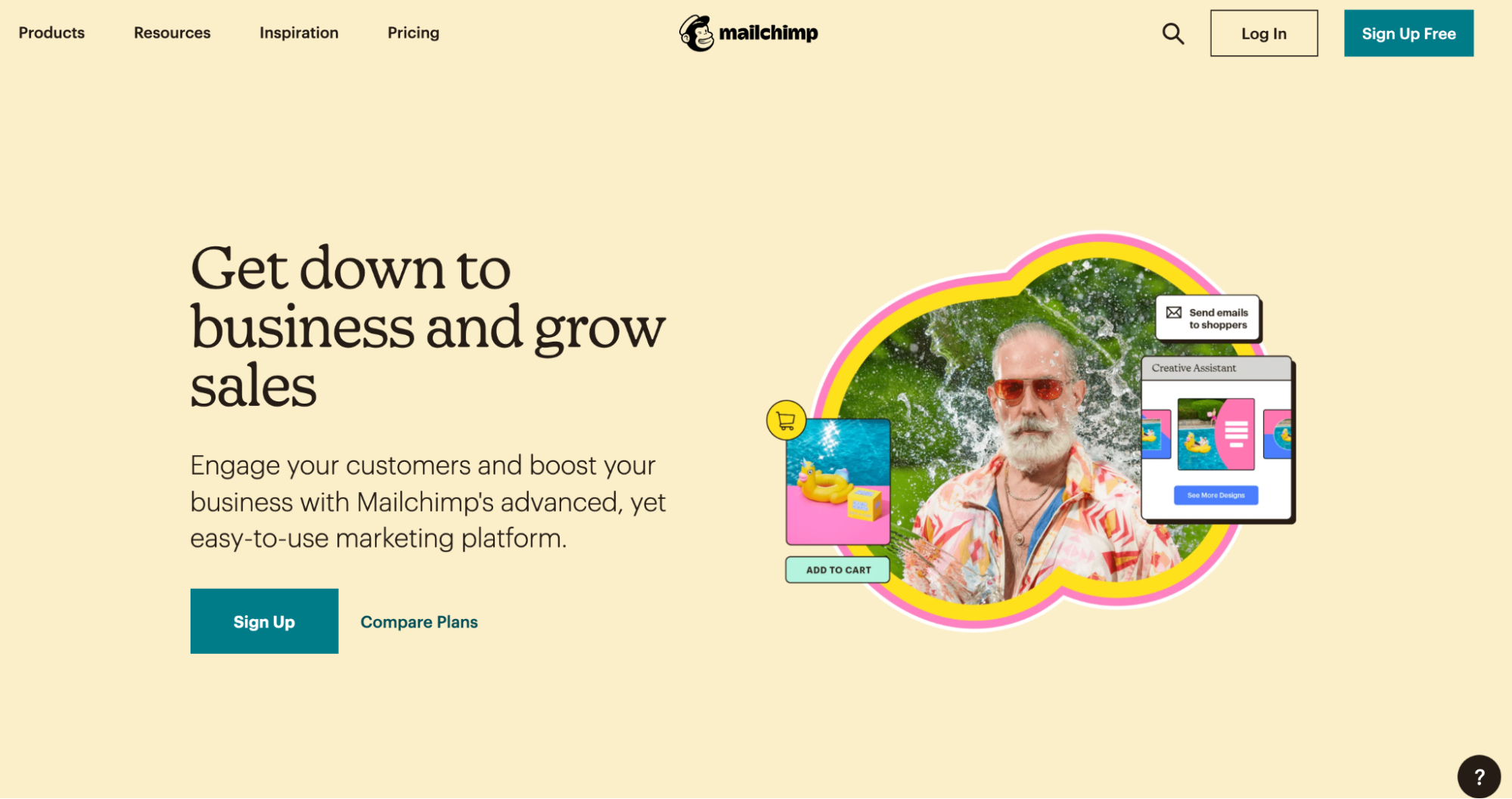 ActiveCampaign Alternatives: Screenshot of Mailchimp page