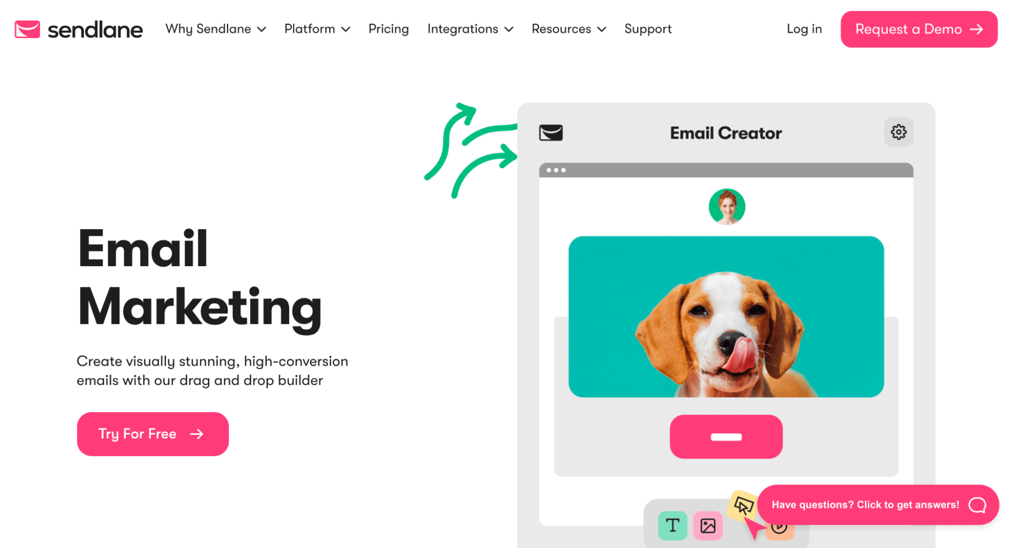 ActiveCampaign Alternatives: Screenshot of Sendlane page