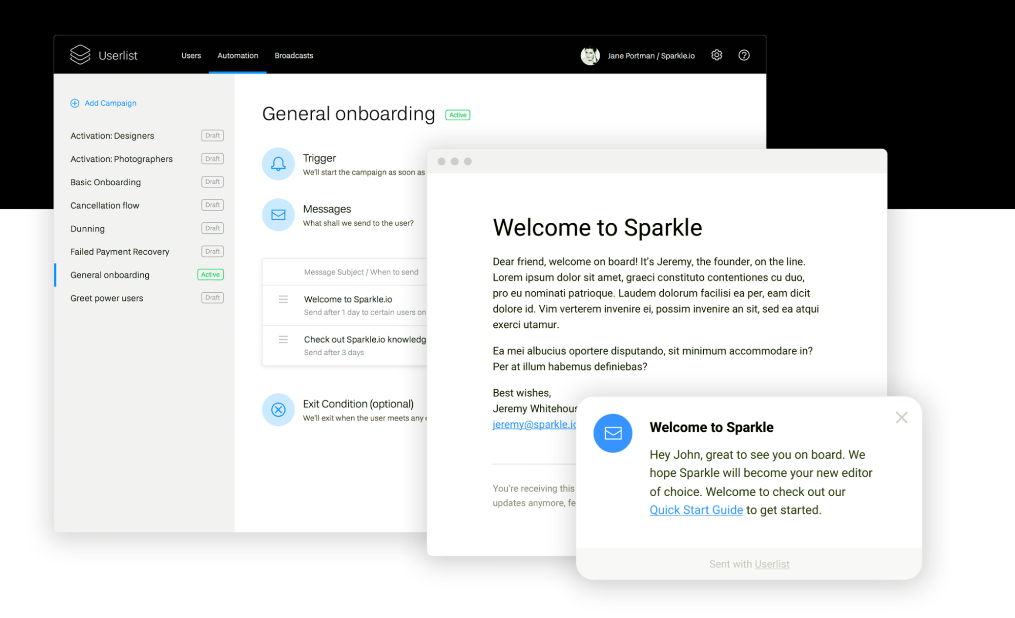 ActiveCampaign Alternatives: Screenshot of Userlist page