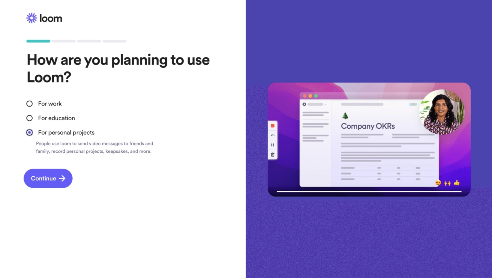 B2C SaaS Email Marketing: Screenshot of Loom's email for onboarding