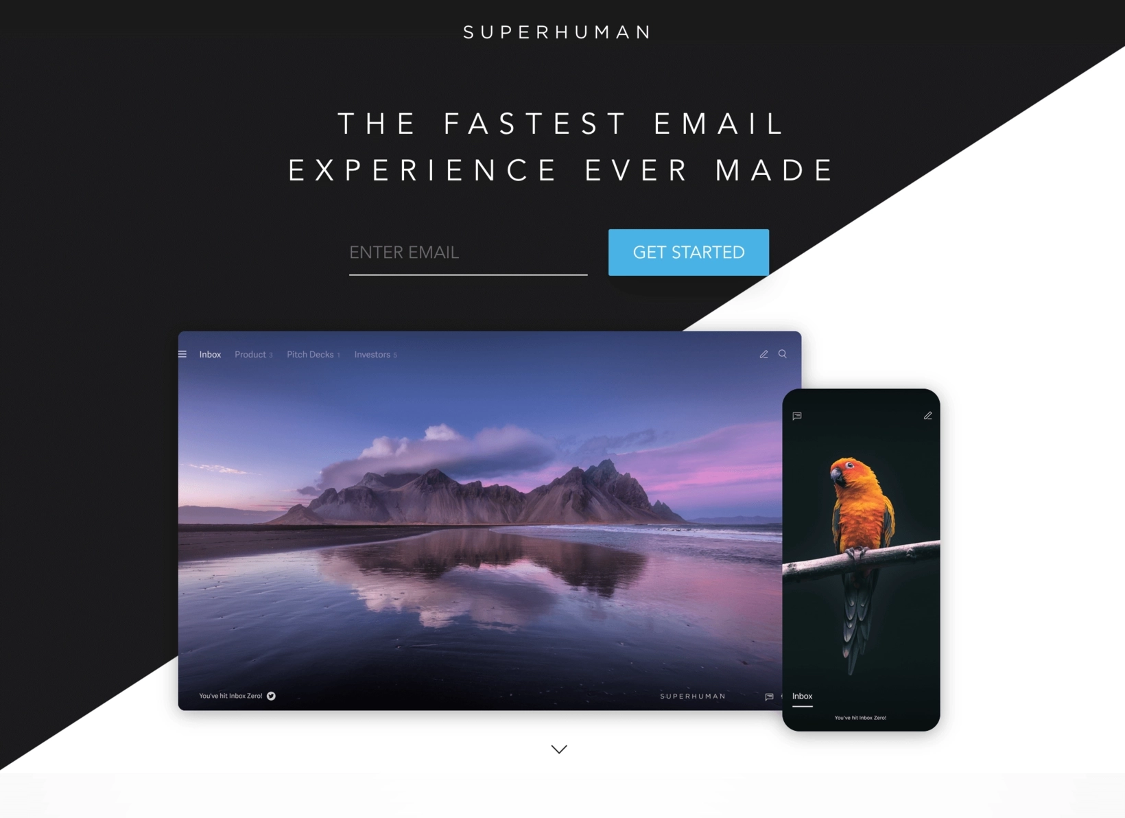 SaaS Brand Archetypes: Screenshot of Superhuman's homepage