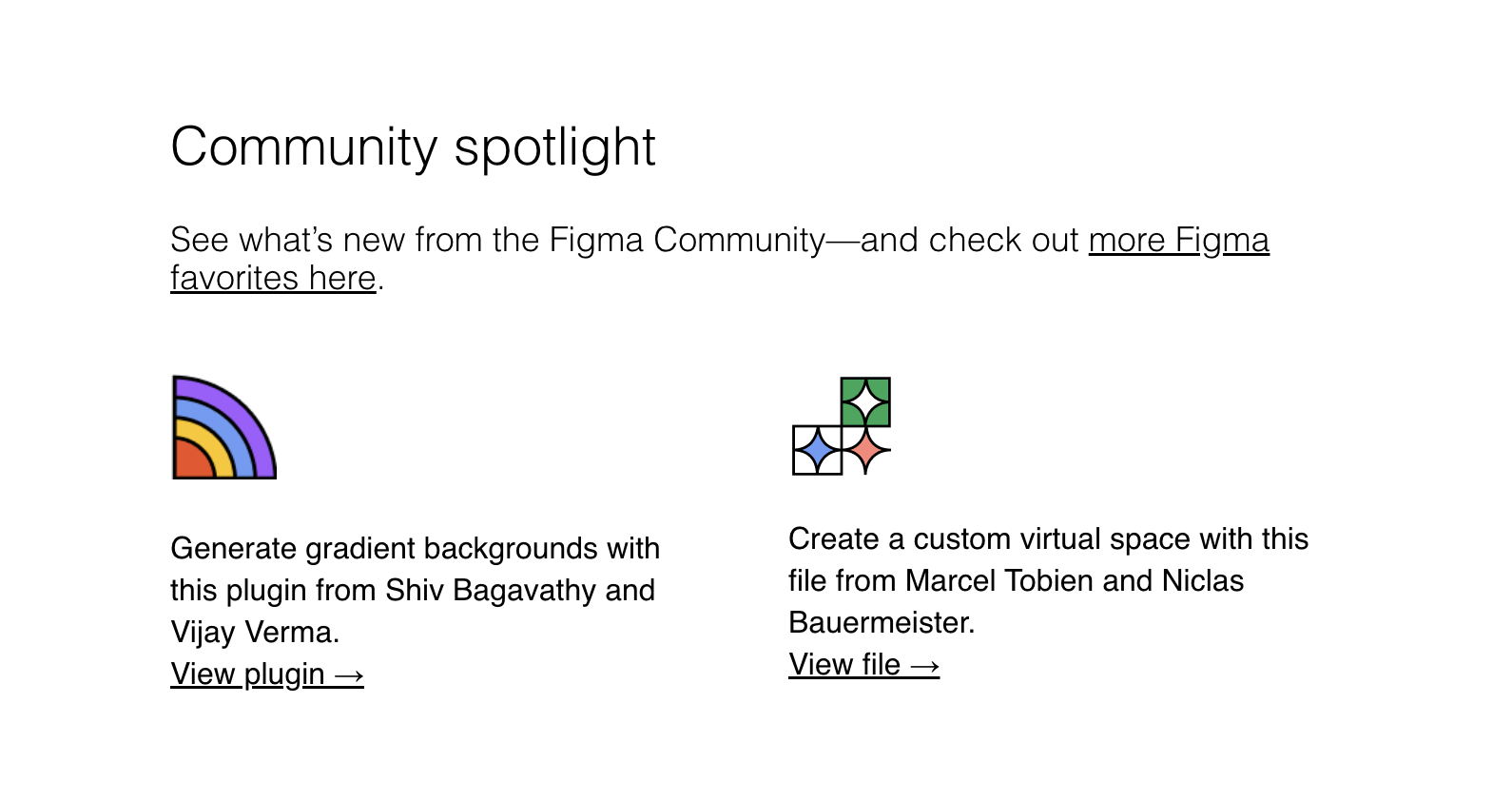 Case Study Email Examples: Screenshot of Figma's email showcasing plugins and creatives made by customers