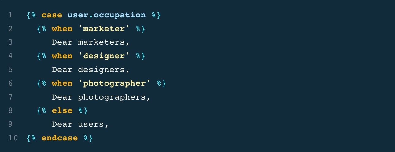 (SaaS Email Personalization: Sample Liquid tags)