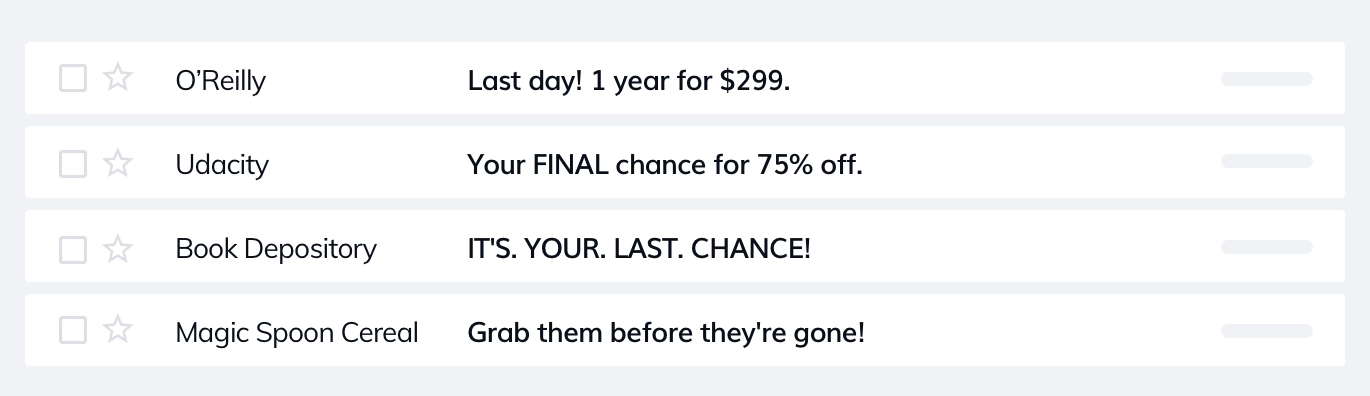 SaaS Subject Email Lines: Examples of FOMO email subject lines