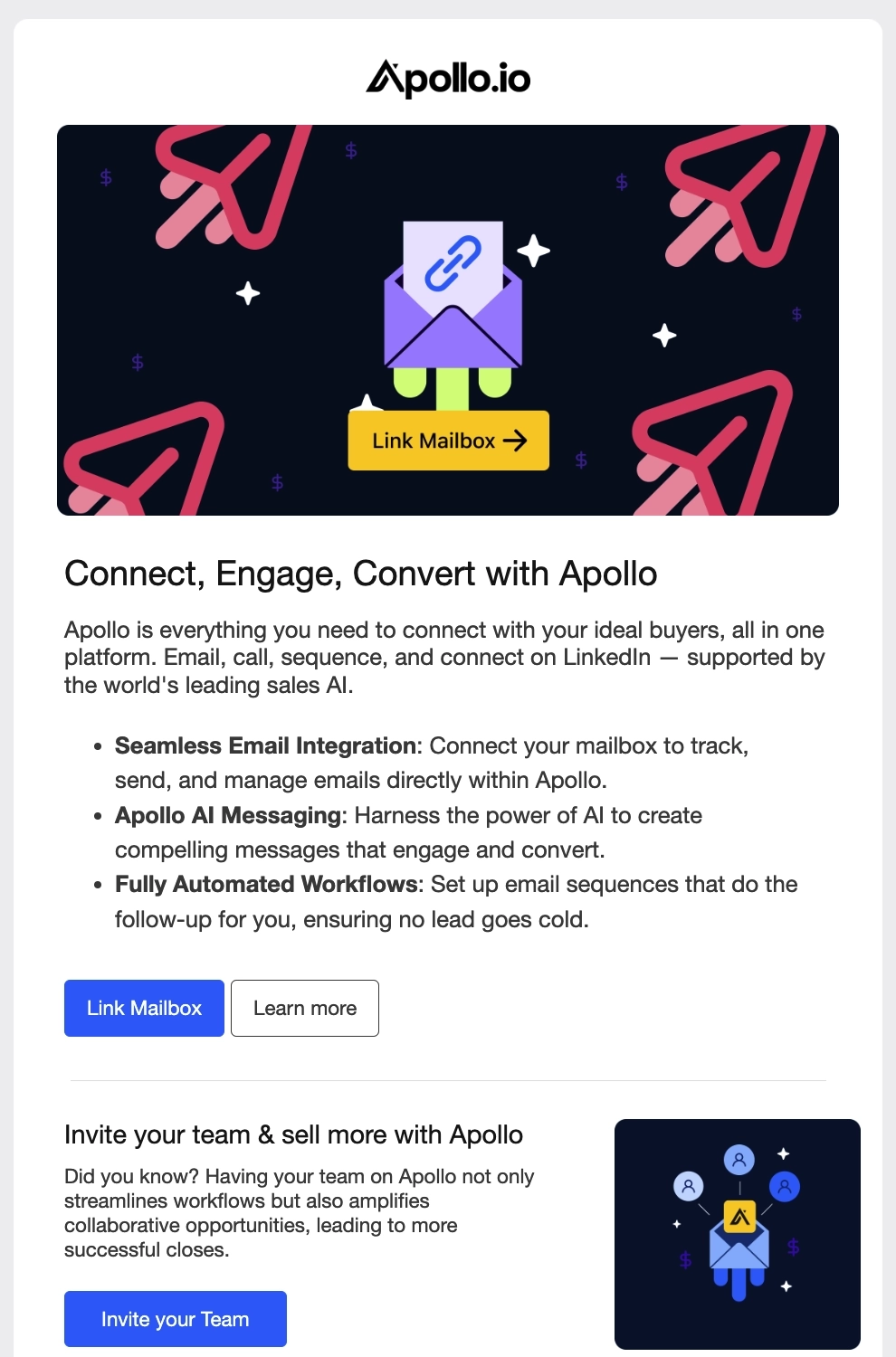 SaaS Invite Your Team Emails: Screenshot of Droplr's email nudging users to invite team members