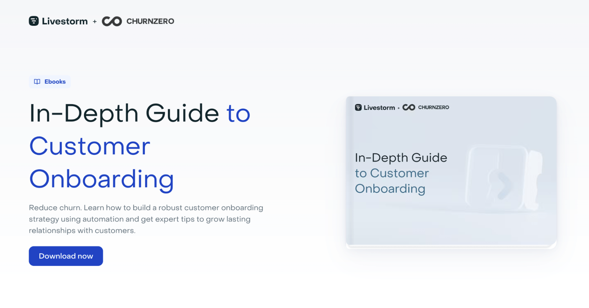 SaaS Lead Magnets: Screenshot of Livestorm's customer onboarding guide lead magnet signup page