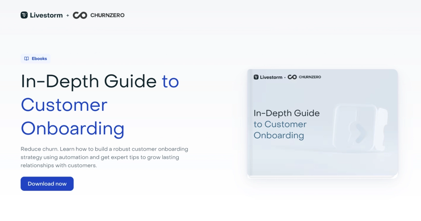 SaaS Lead Magnets: Screenshot of Livestorm's customer onboarding guide lead magnet signup page