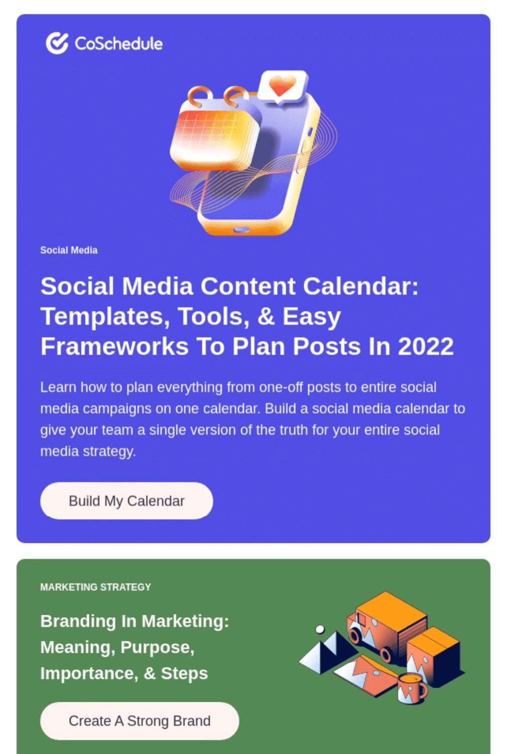 SaaS Newsletter Examples: Screenshot of CoSchedule's newsletter