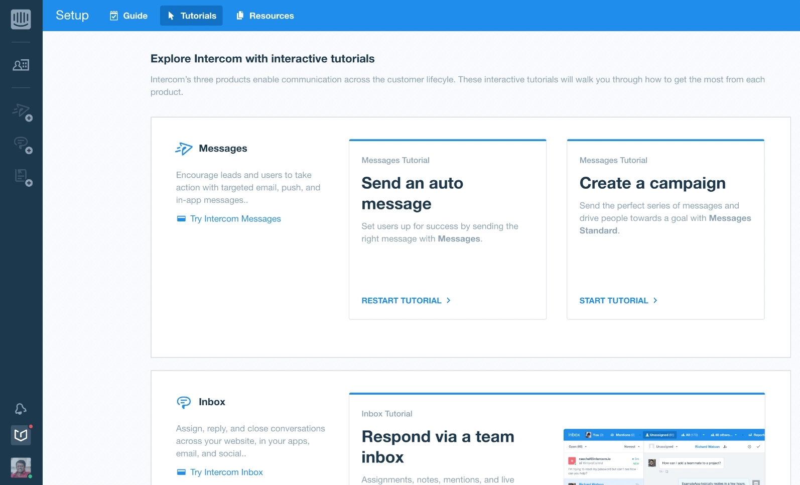 Pardot alternatives: Screenshot of Intercom dashboard