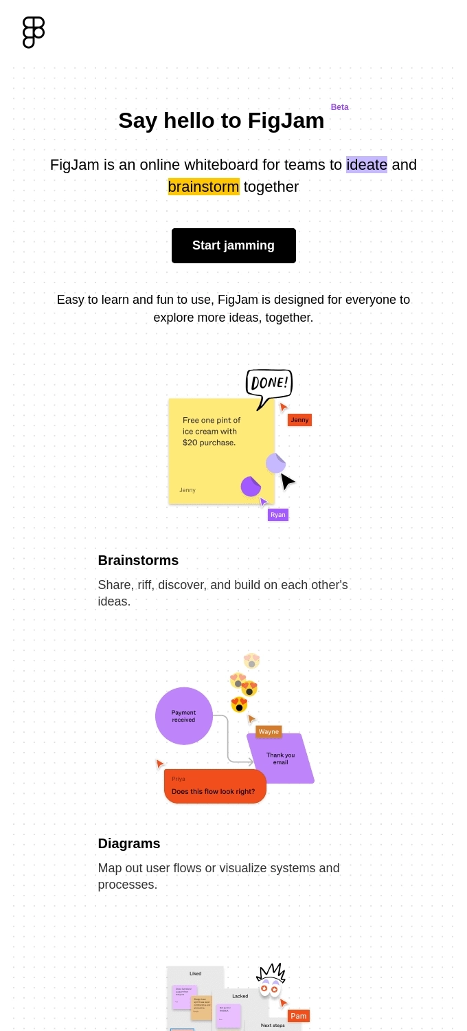 SaaS Product Launch Emails: Screenshot of FigJam's launch email
