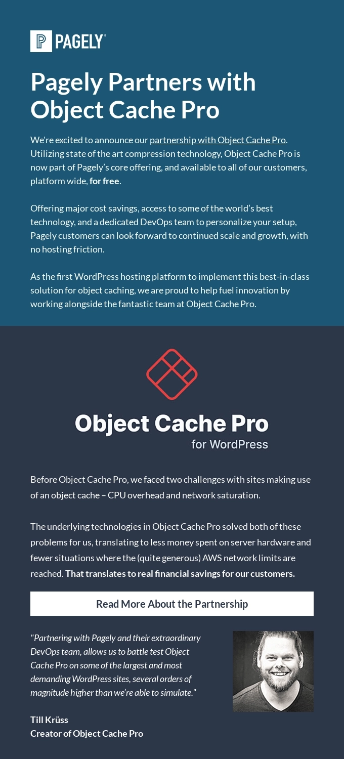 SaaS Product Launch Emails: Screenshot of Pagely's launch email