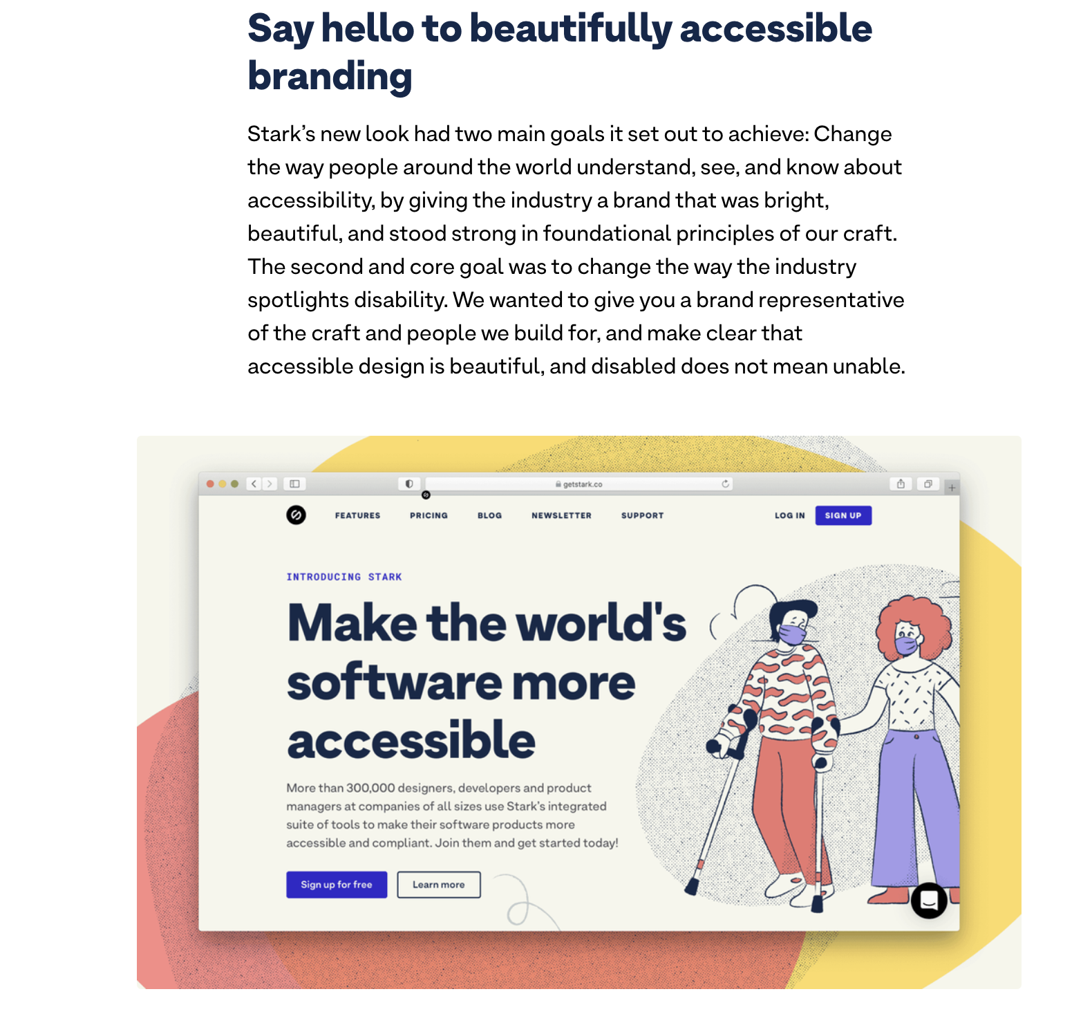 SaaS Rebranding Announcement Emails: Screenshot of Stark's rebranding announcement post