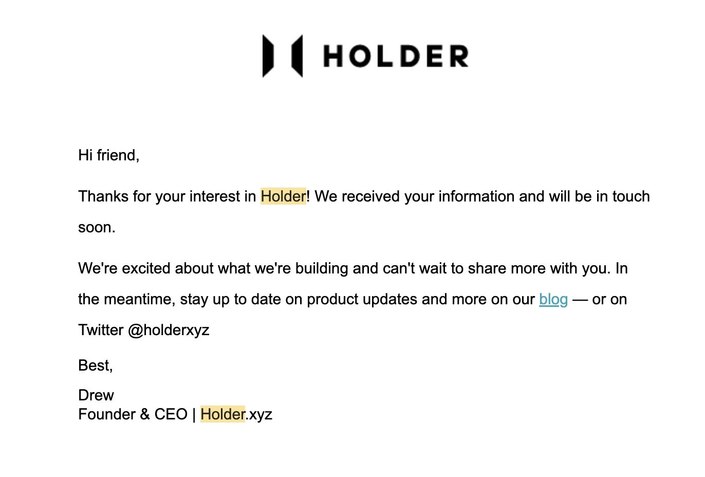 SaaS Waitlist Emails: Screenshot of Holder's email for waitlist members