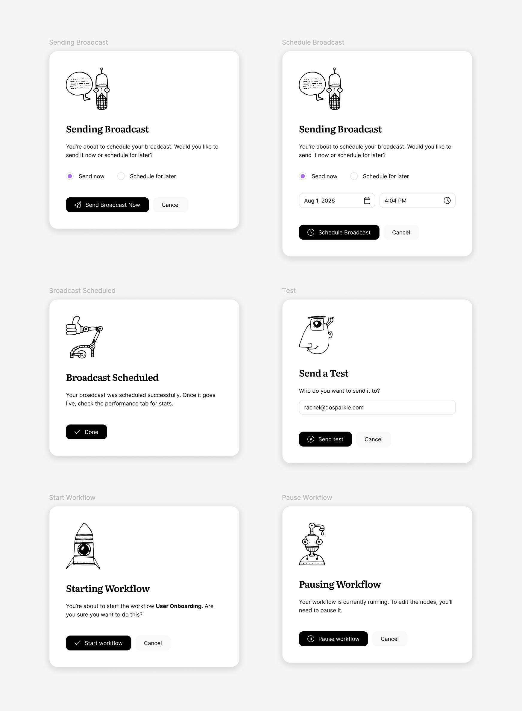 Userlist Redesign: Illustrated modals for new design