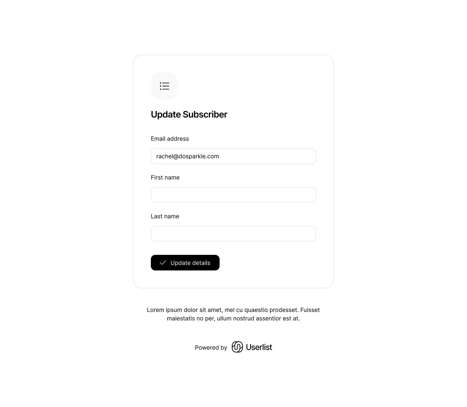 Userlist Redesign: Hosted forms in new version