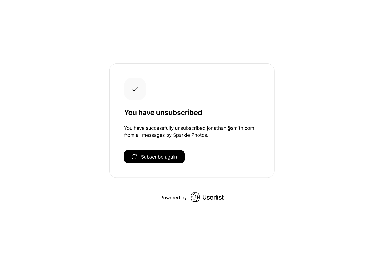 Userlist Redesign: Unsubscribe message in new version