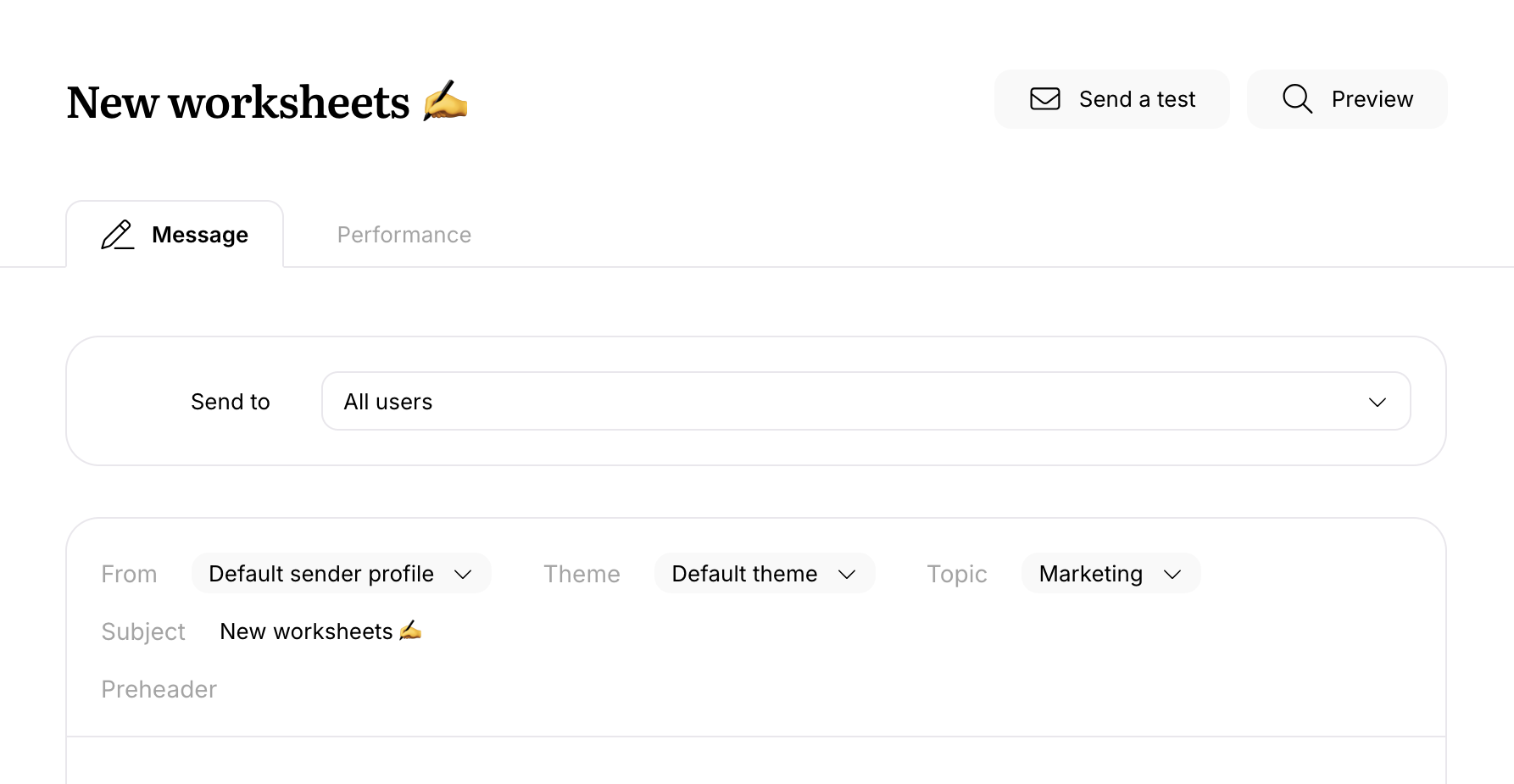 Screenshot of editing broadcast settings, with topics in it